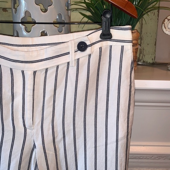 J. Jill Blue Striped Linen Blend Casual Wide Leg Pants NEW Size 12 Petite - Picture 3 of 9
